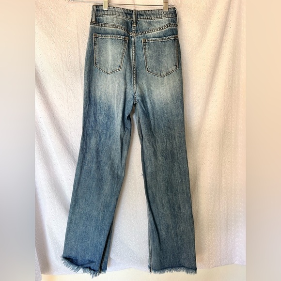 PTCL Distressed Flare Raw Hem Jeans 25 - Picture 3 of 4